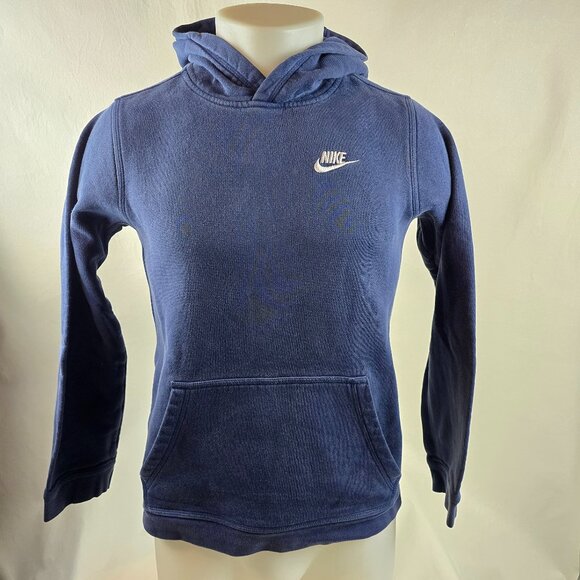 Nike Boys Hoodie XL Navy Blue Pullover Sweatshirt Youth Sportswear Club Fleece - Picture 1 of 9